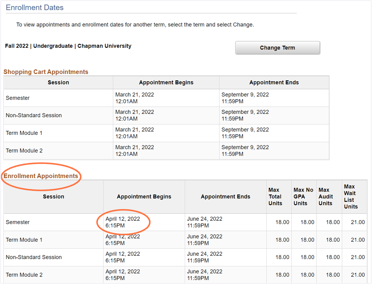 View your enrollment date