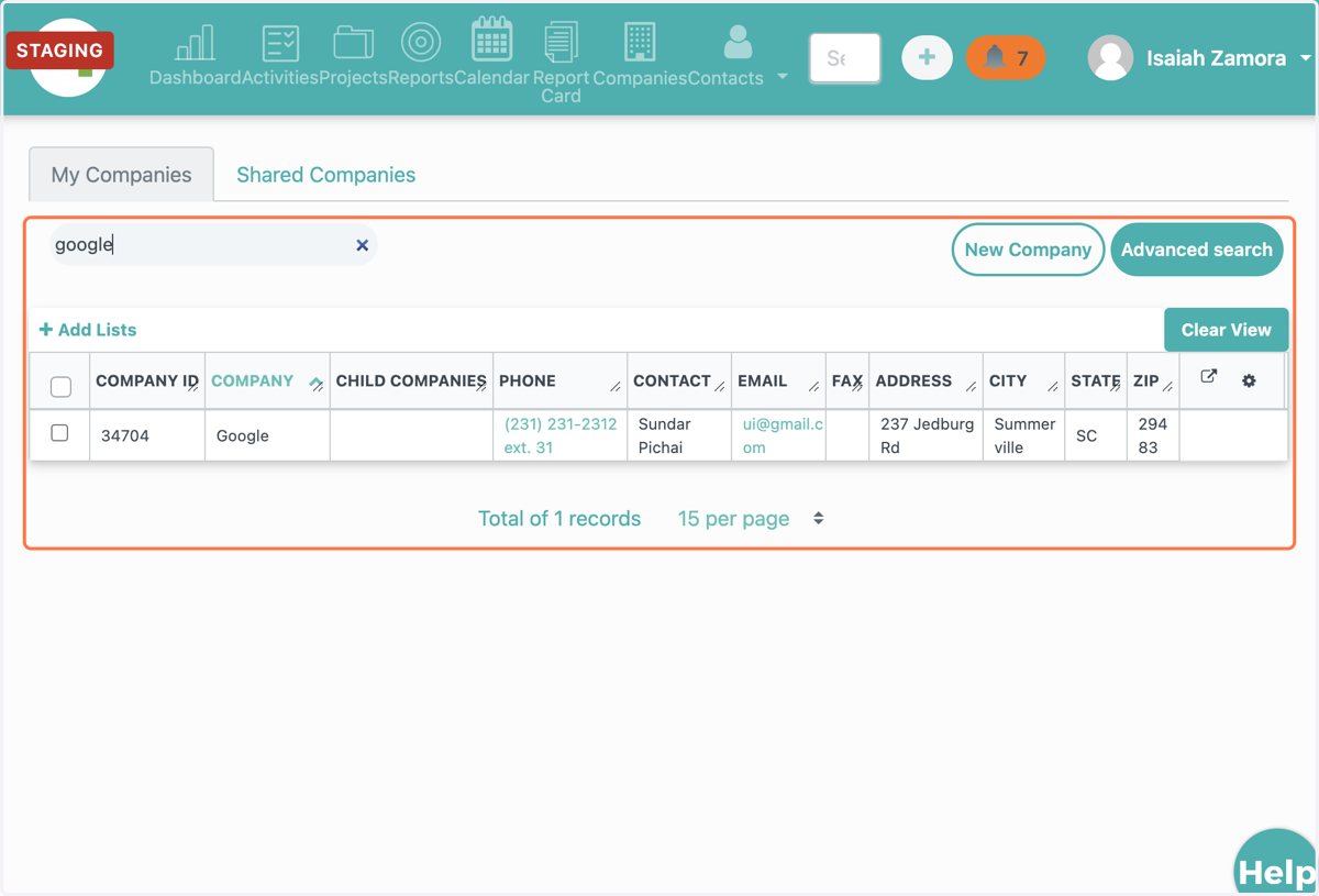 Select a company
