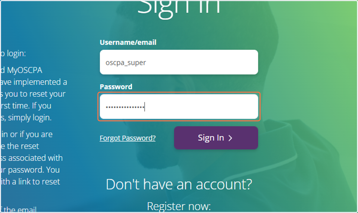 Type password