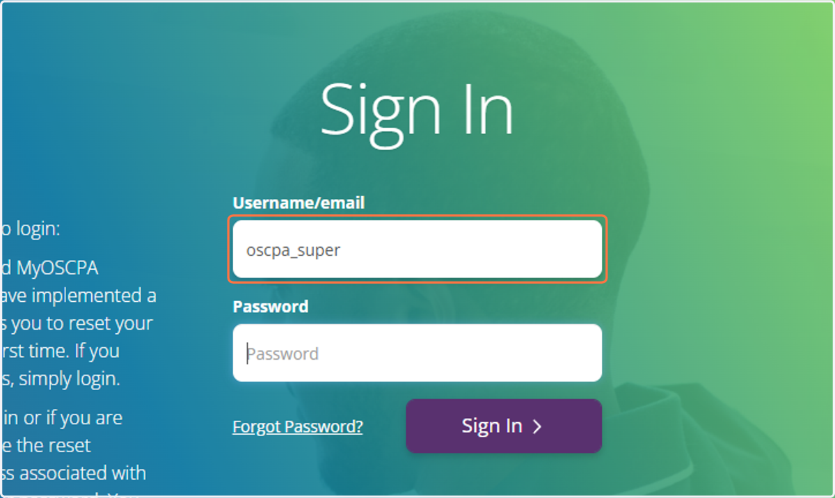 Type in your password