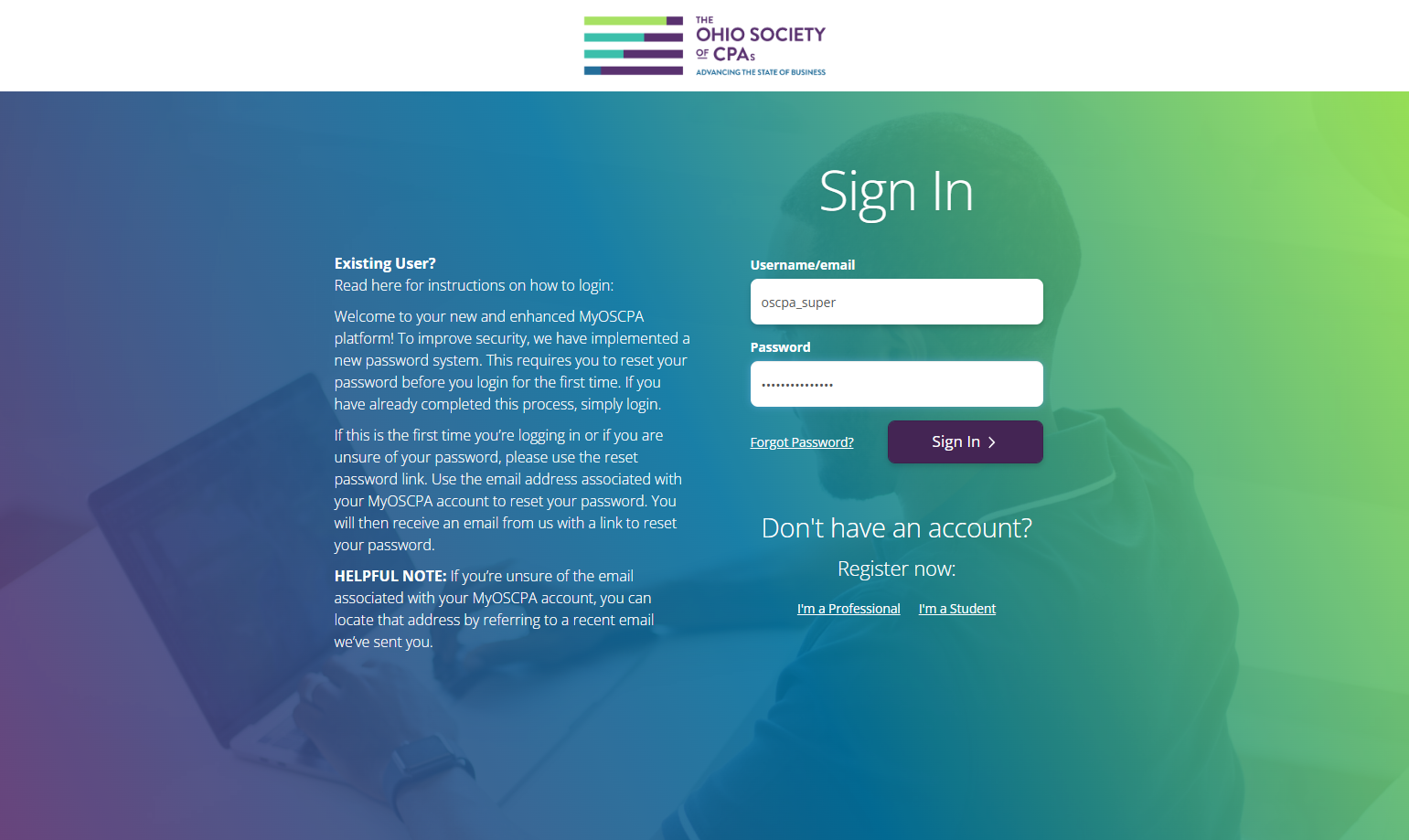 Click on Sign In
