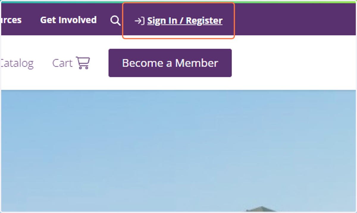 Click on Sign In / Register