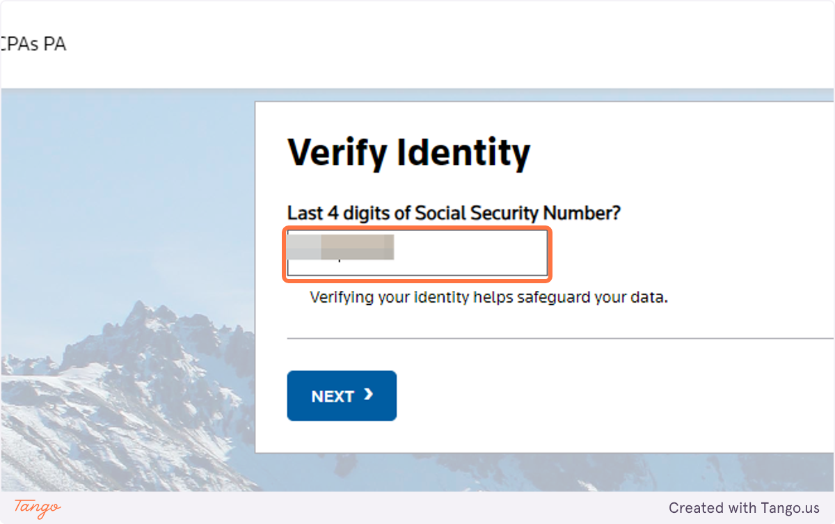 Type the last 4 digits of your social security number