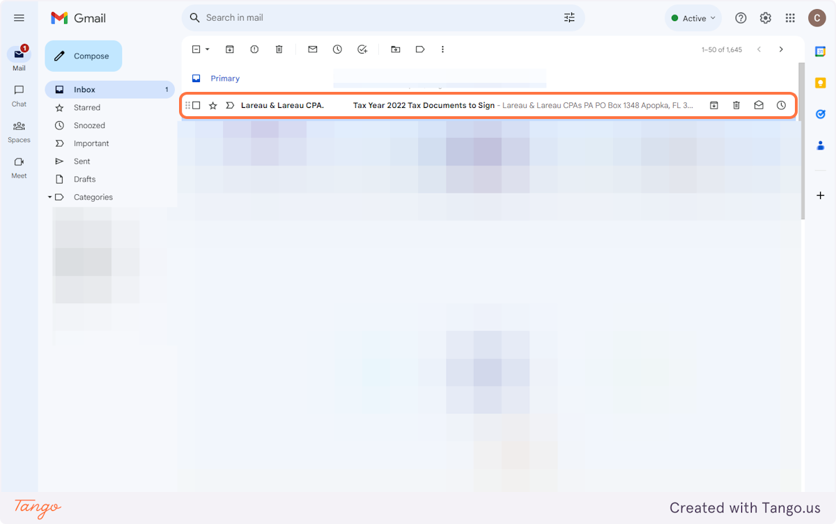 Click on row