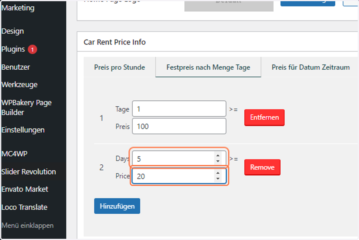 Type in the price