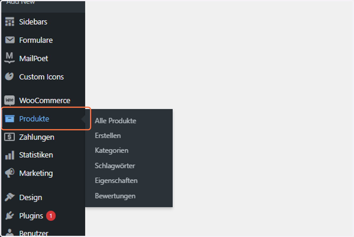 If you like to add a car, Click on "Produkte"