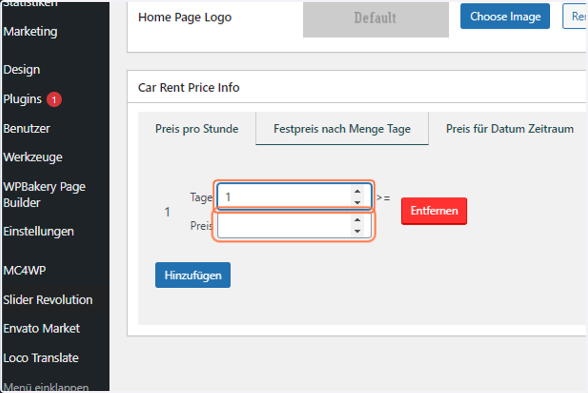 Type in the day range