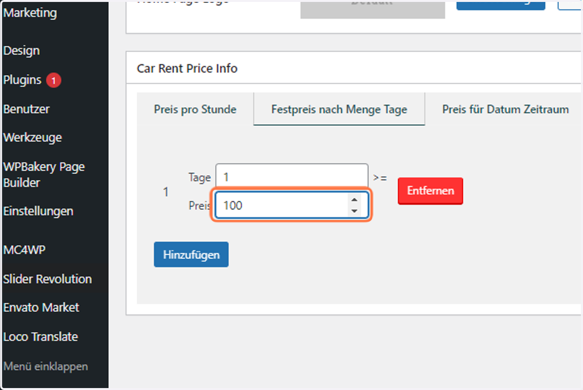 Type in the price