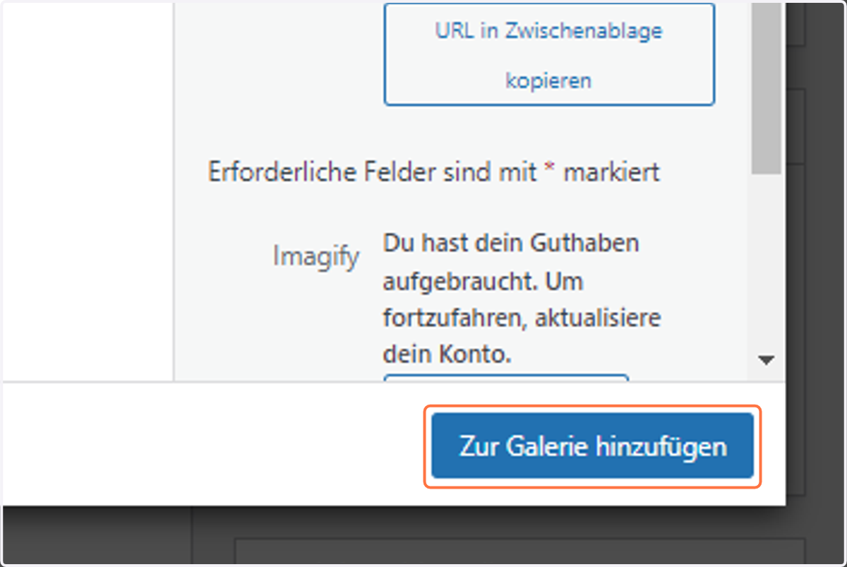 Click on Zur Galerie hinzufügen