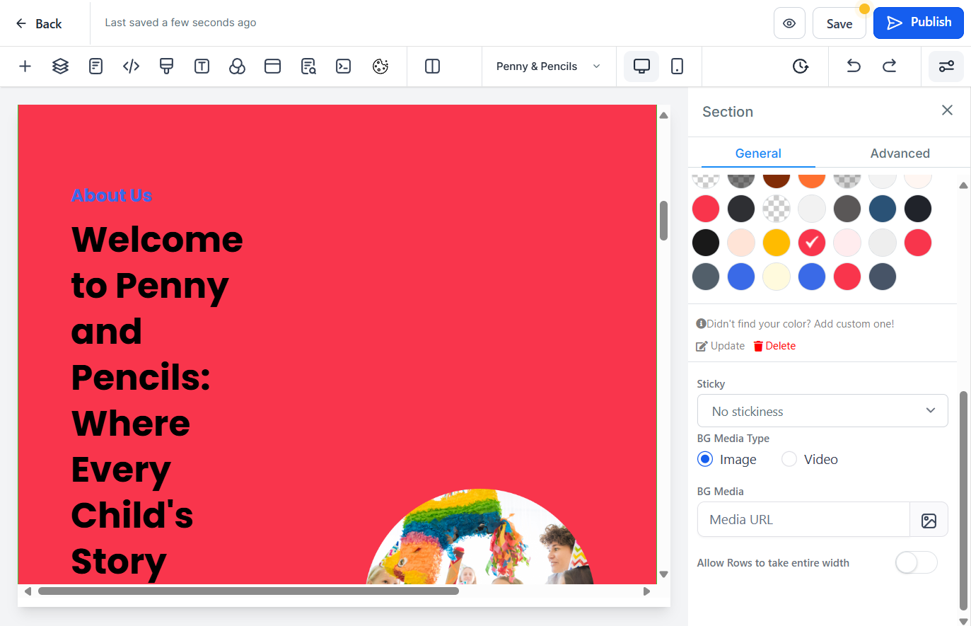 To add an image, click the image icon