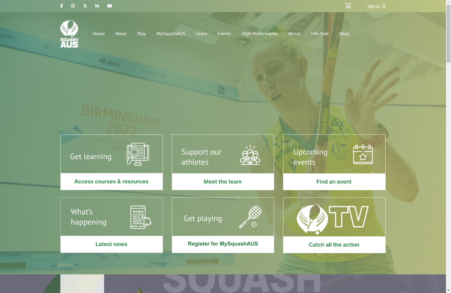 Check your Membership level by signing into the Squash Australia website