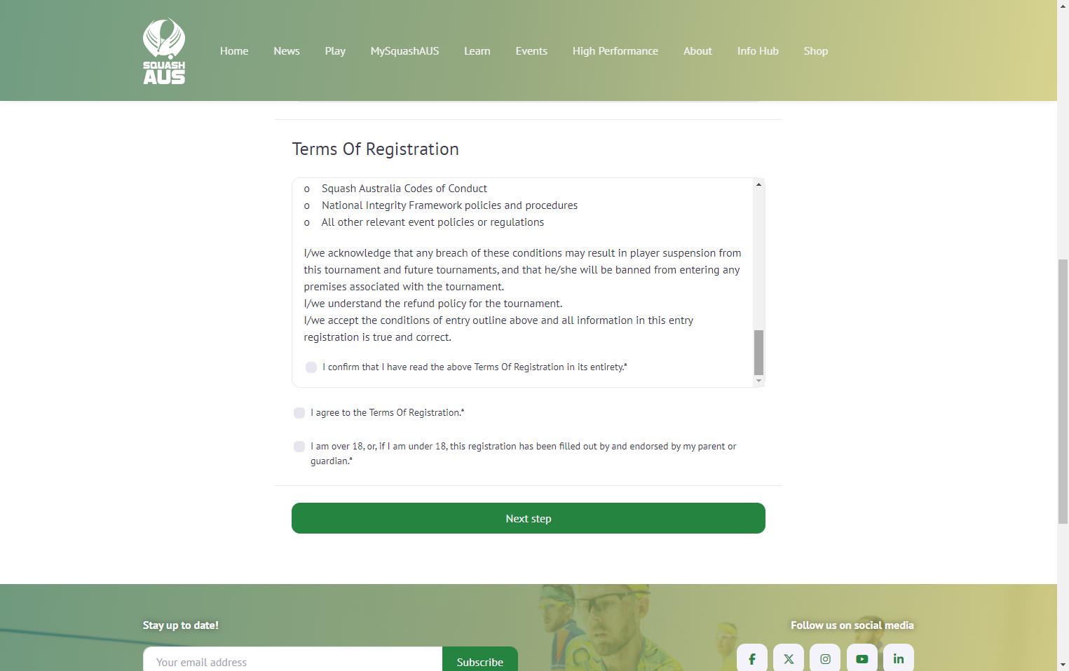 Scroll down and read the "Terms Of Registration".