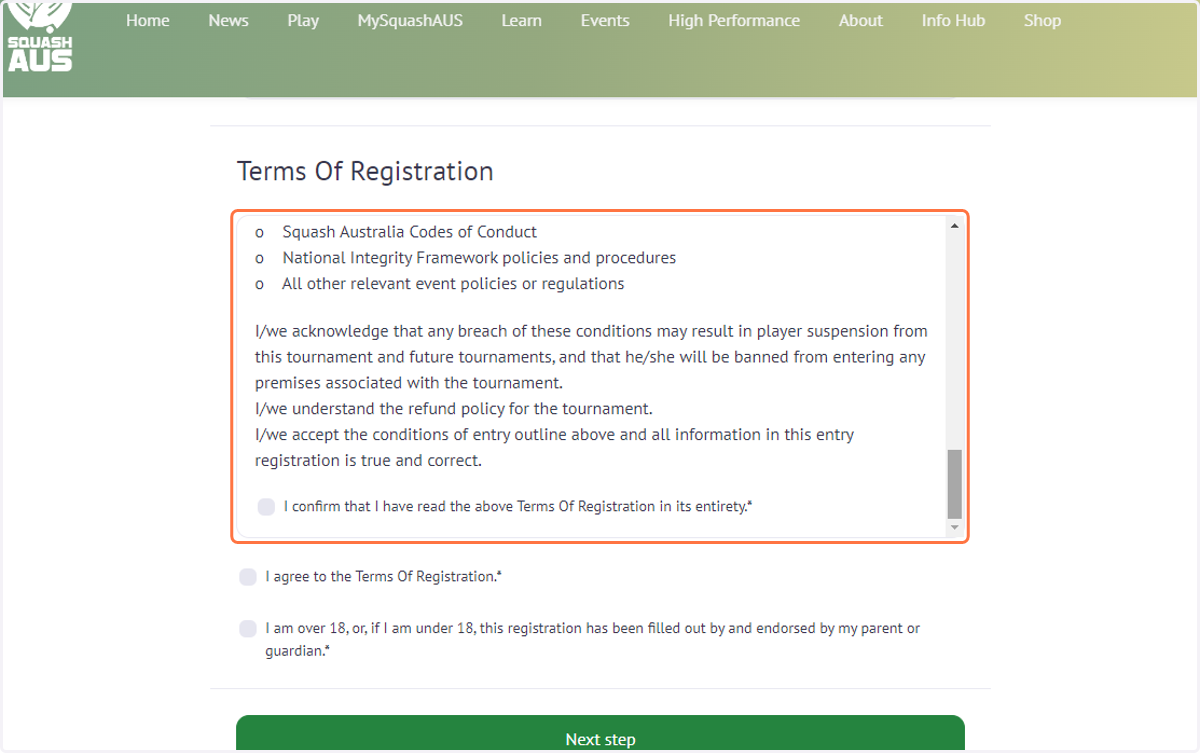 Scroll down and read the "Terms Of Registration".