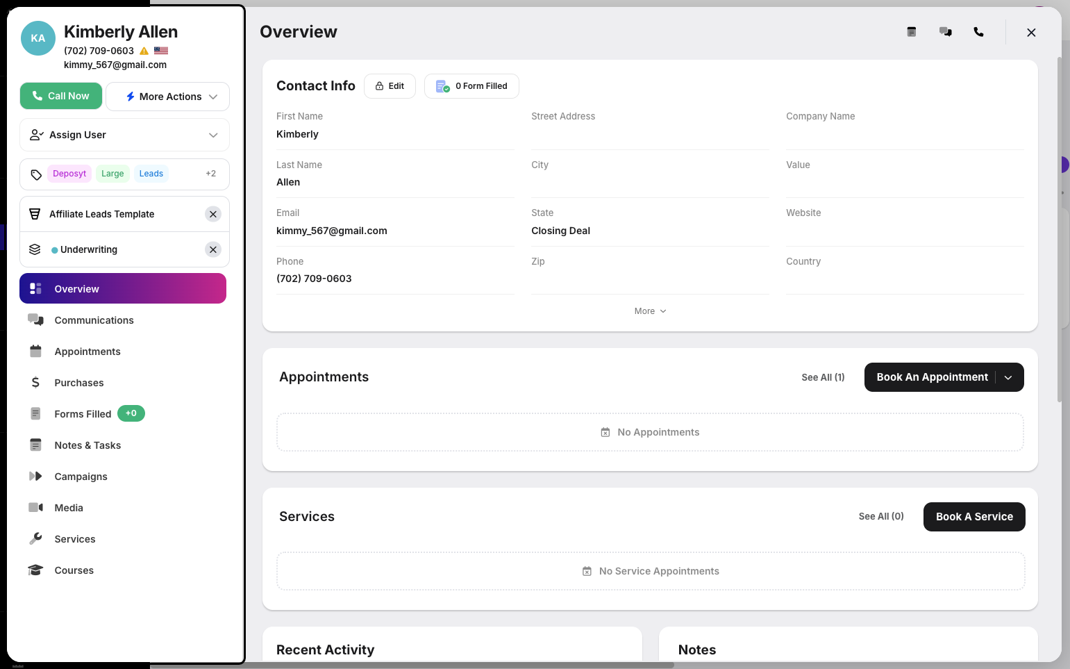 Step 5: The customer modal will appear. From here, you can directly call the customer.