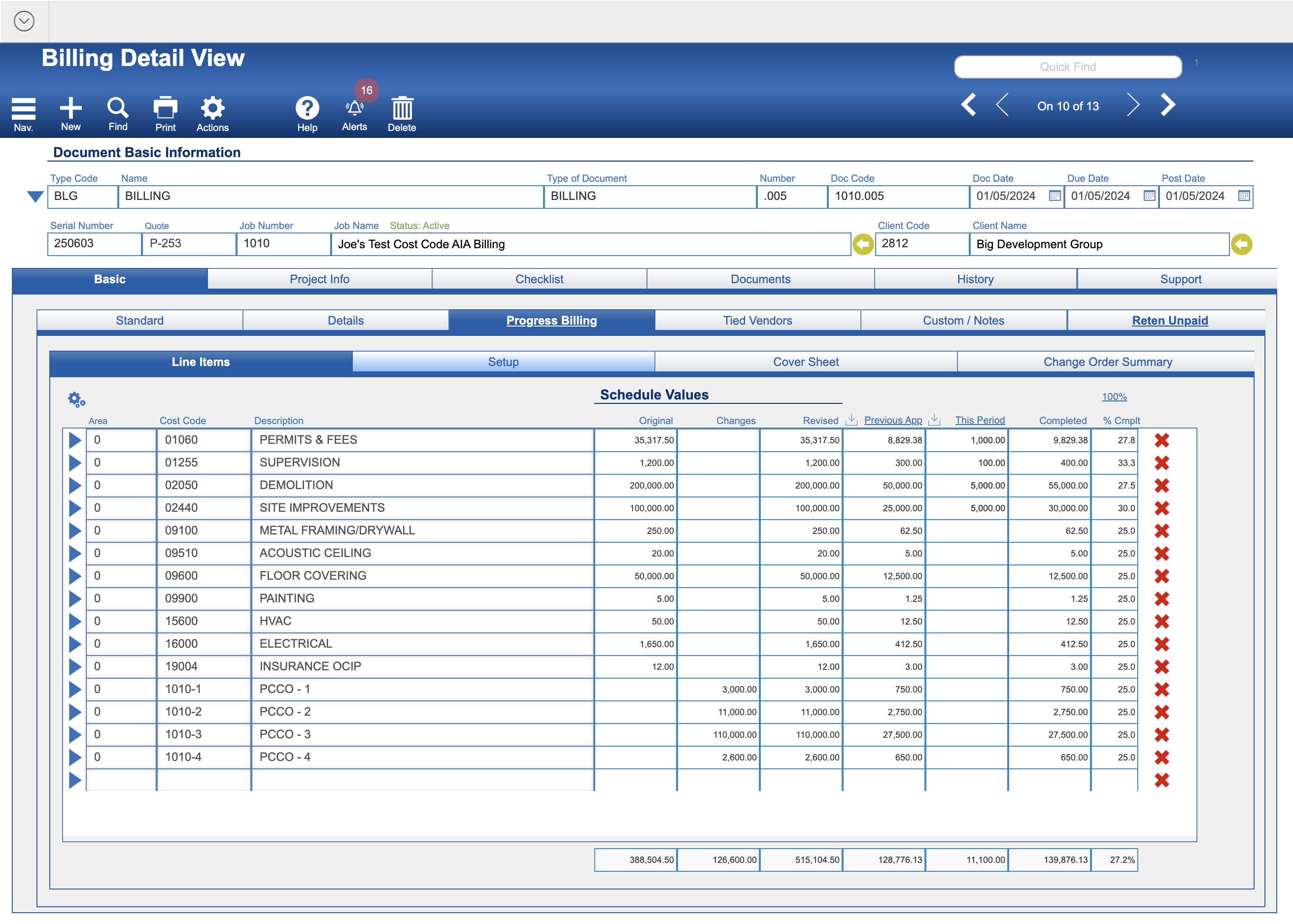 1st Way: Navigate to your Progress Billing record and click on the Setup tab.