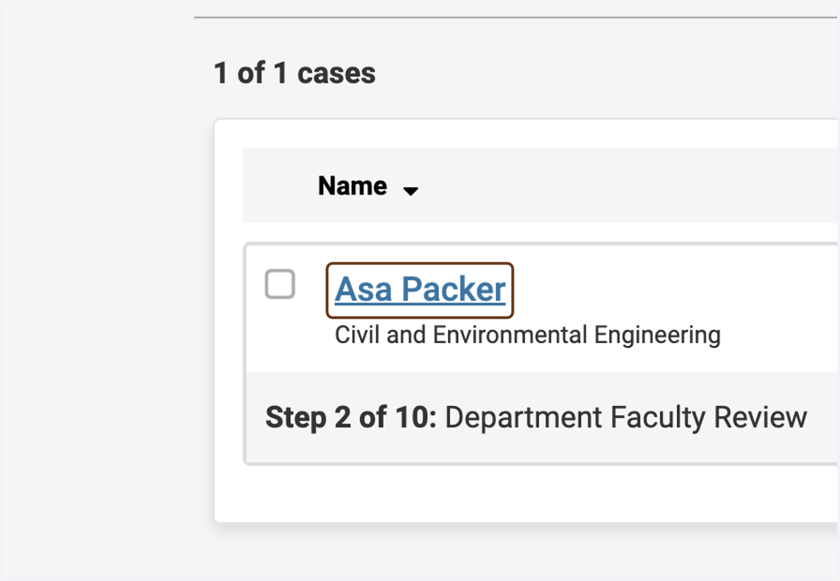 Click on the candidate's name