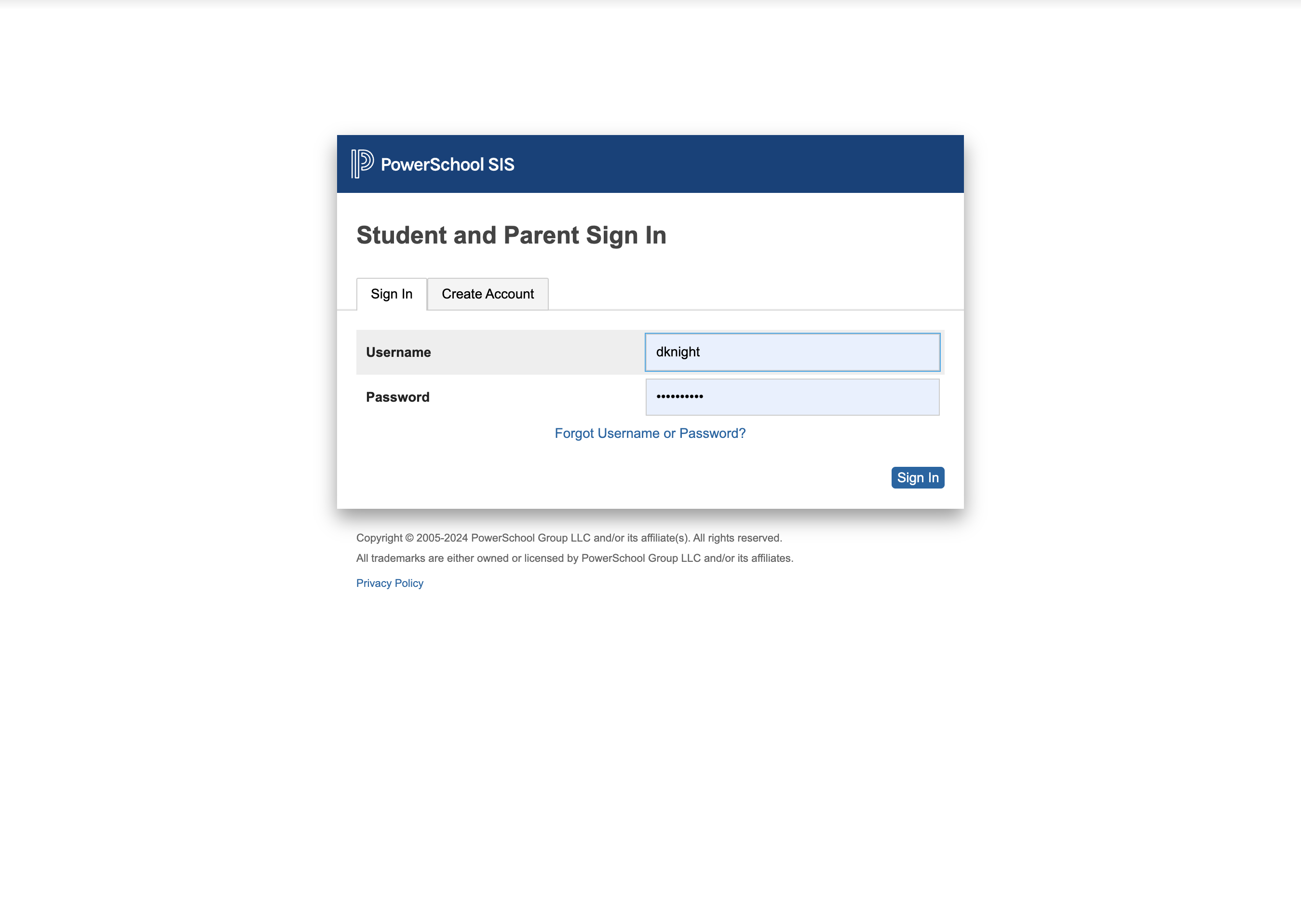 Click on Create Account
