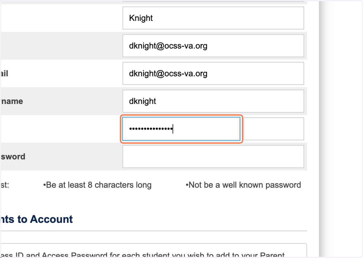 Type a password