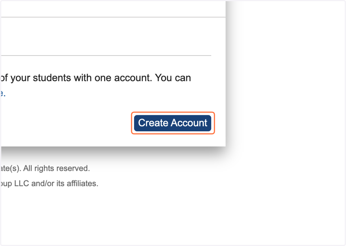 Click on Create Account