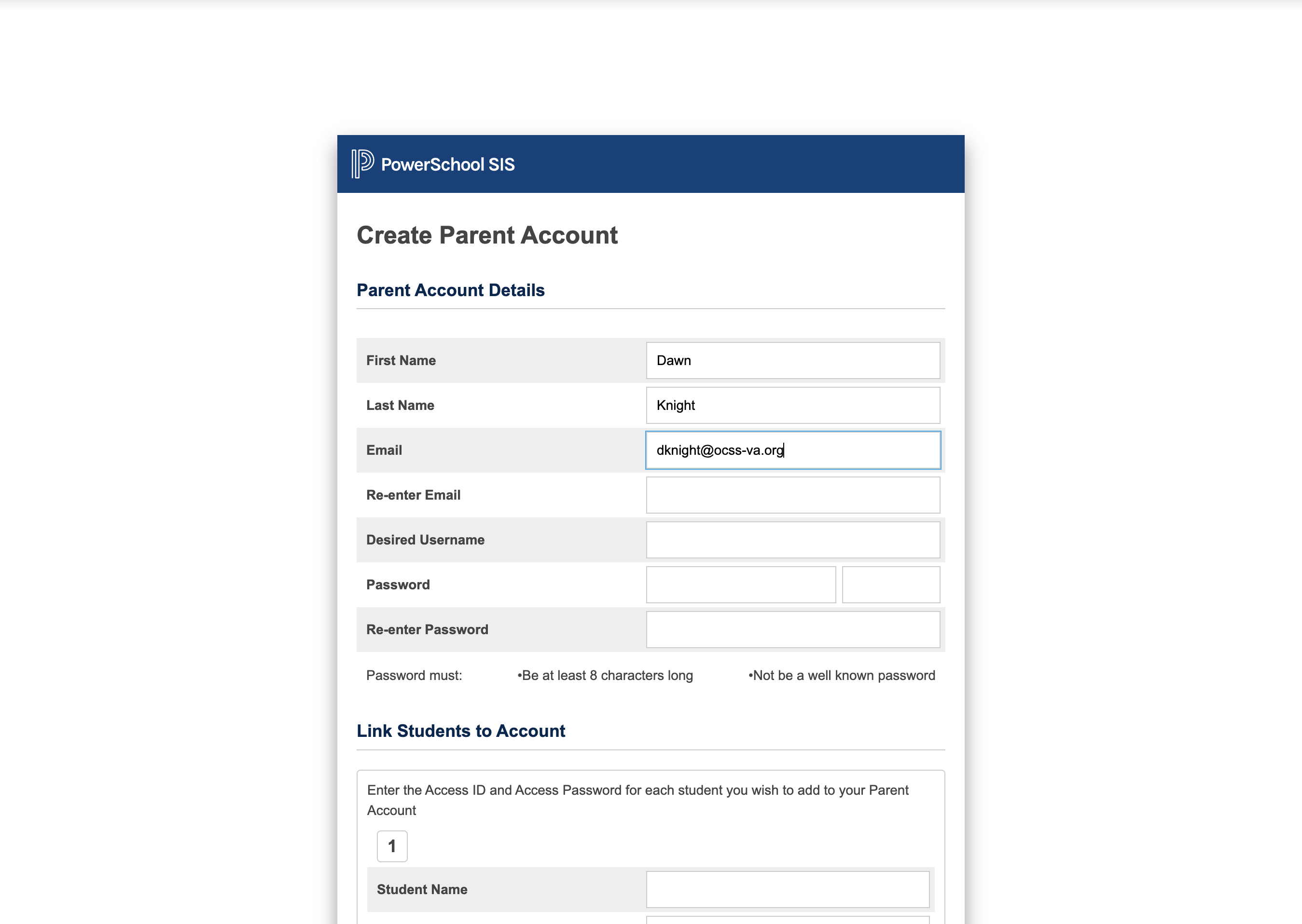 Type your email address