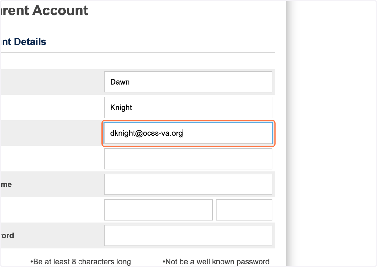 Type your email address