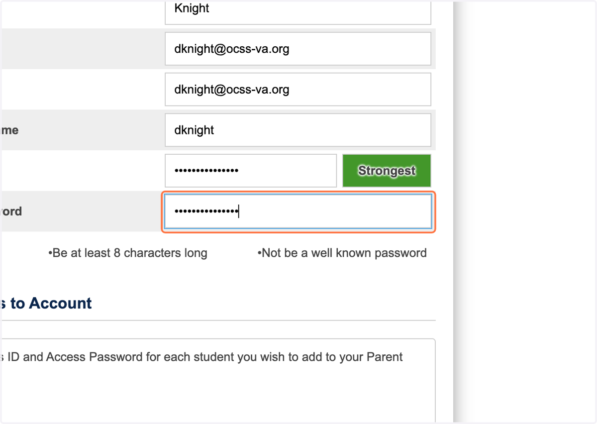 Confirm password