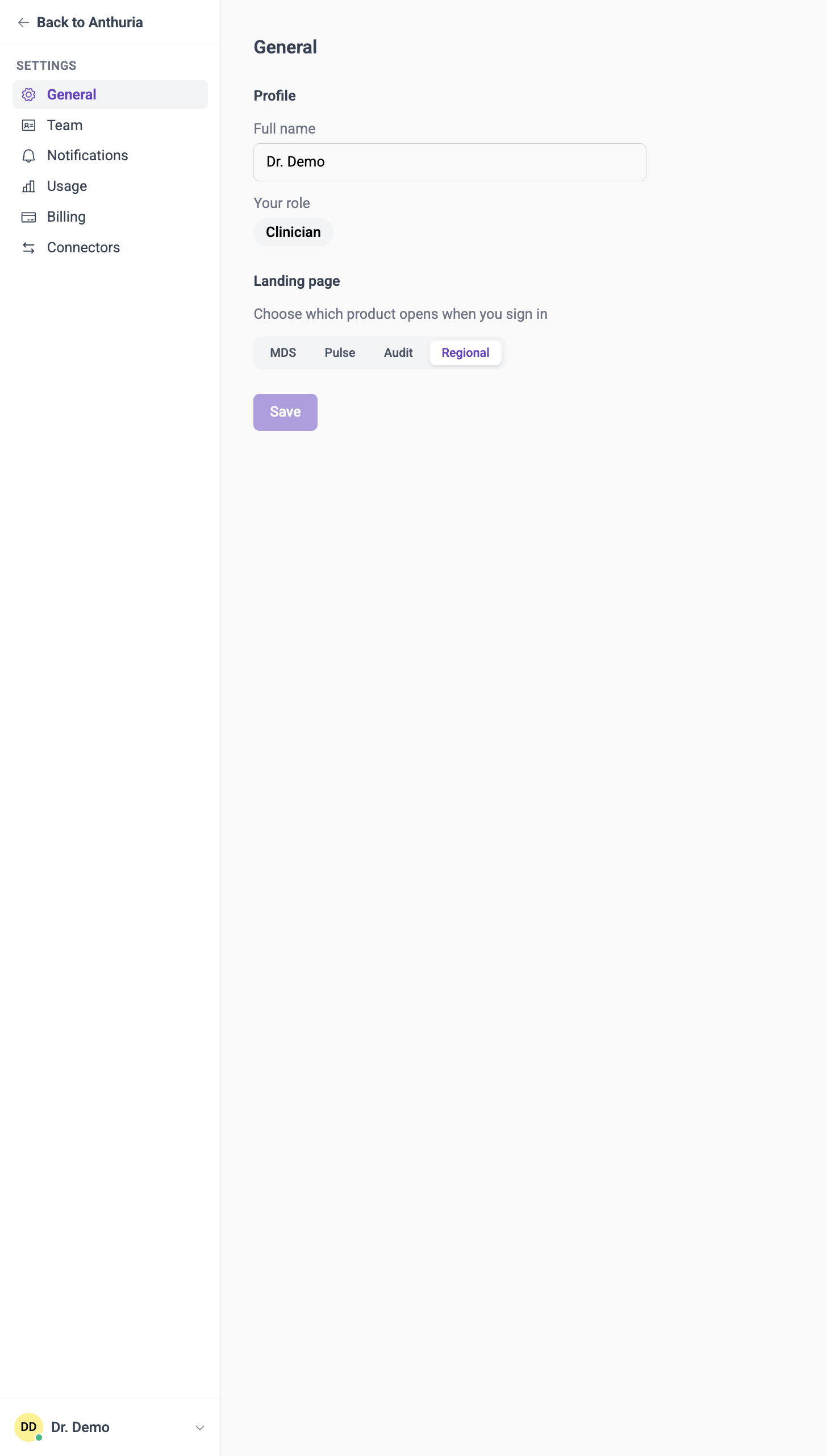 Under Landing page, click the product you want