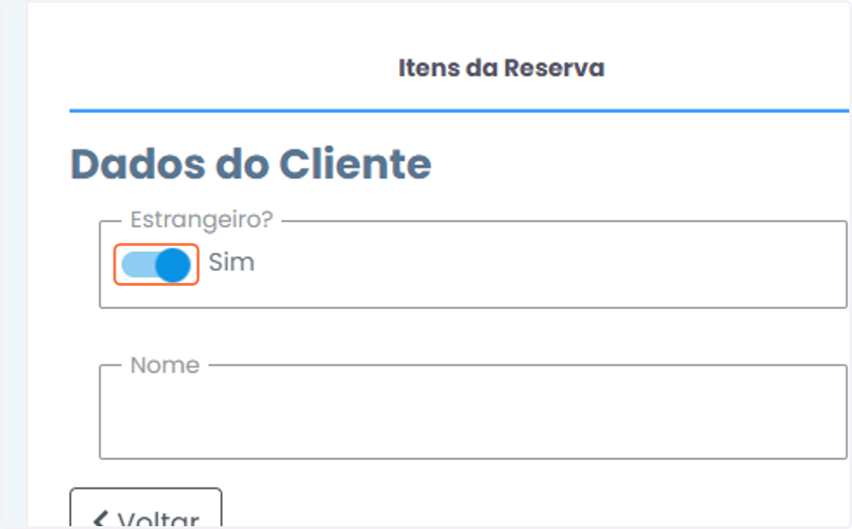 Cliente estrangeiro/brasileiro