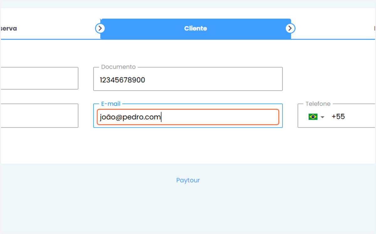 E-mail do cliente