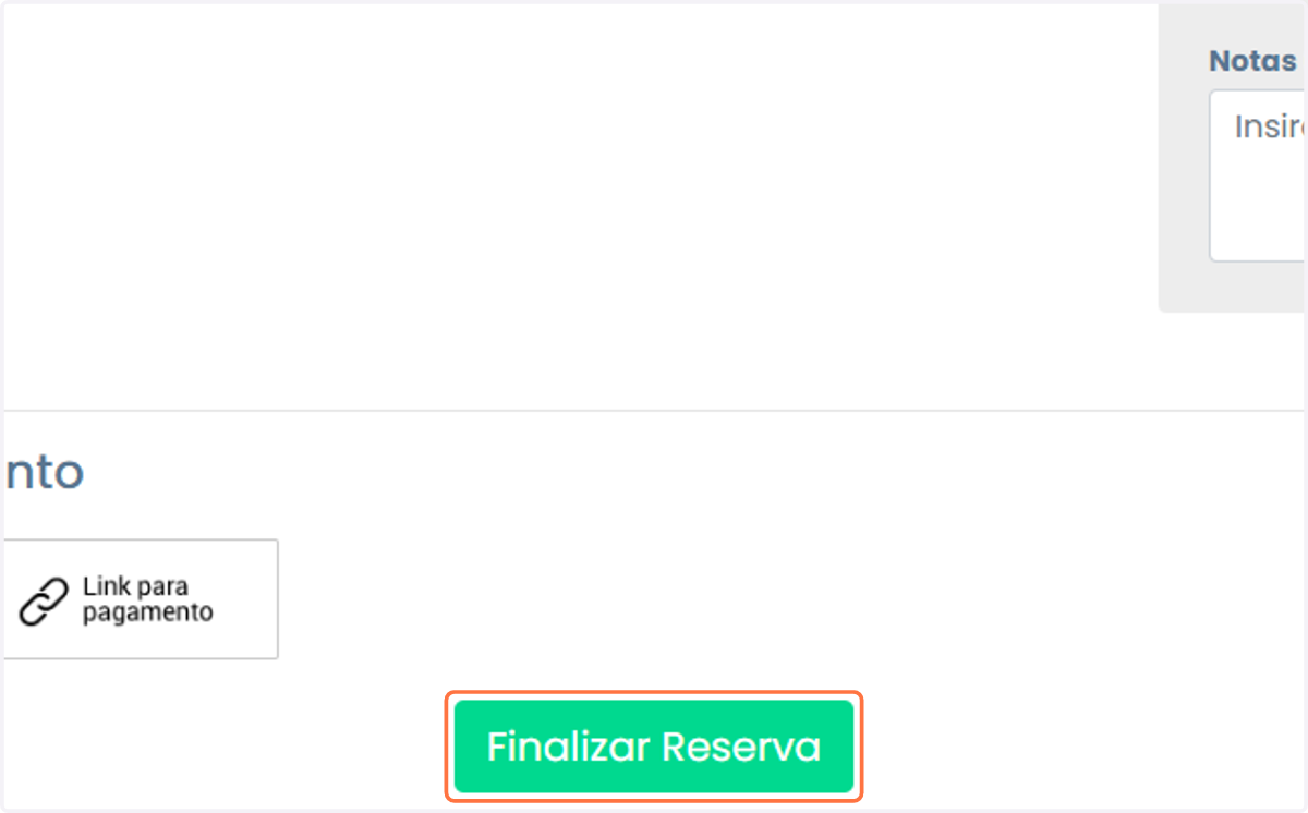 Finalize a reserva