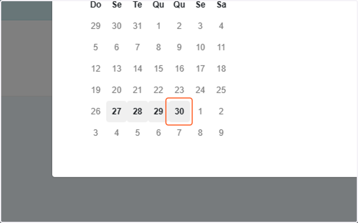 Escolha a data desejada