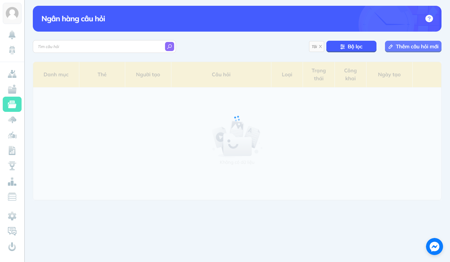 Click on Thêm câu hỏi mới