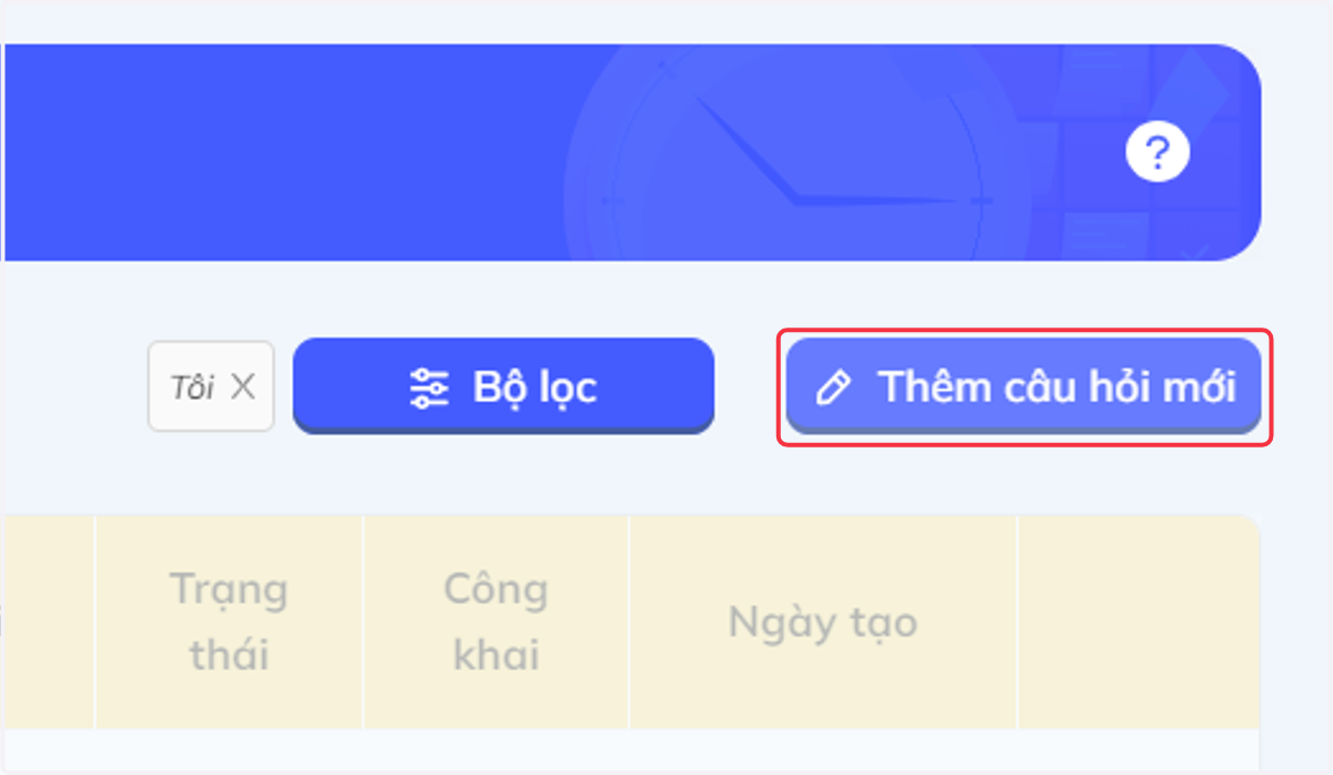 Click on Thêm câu hỏi mới