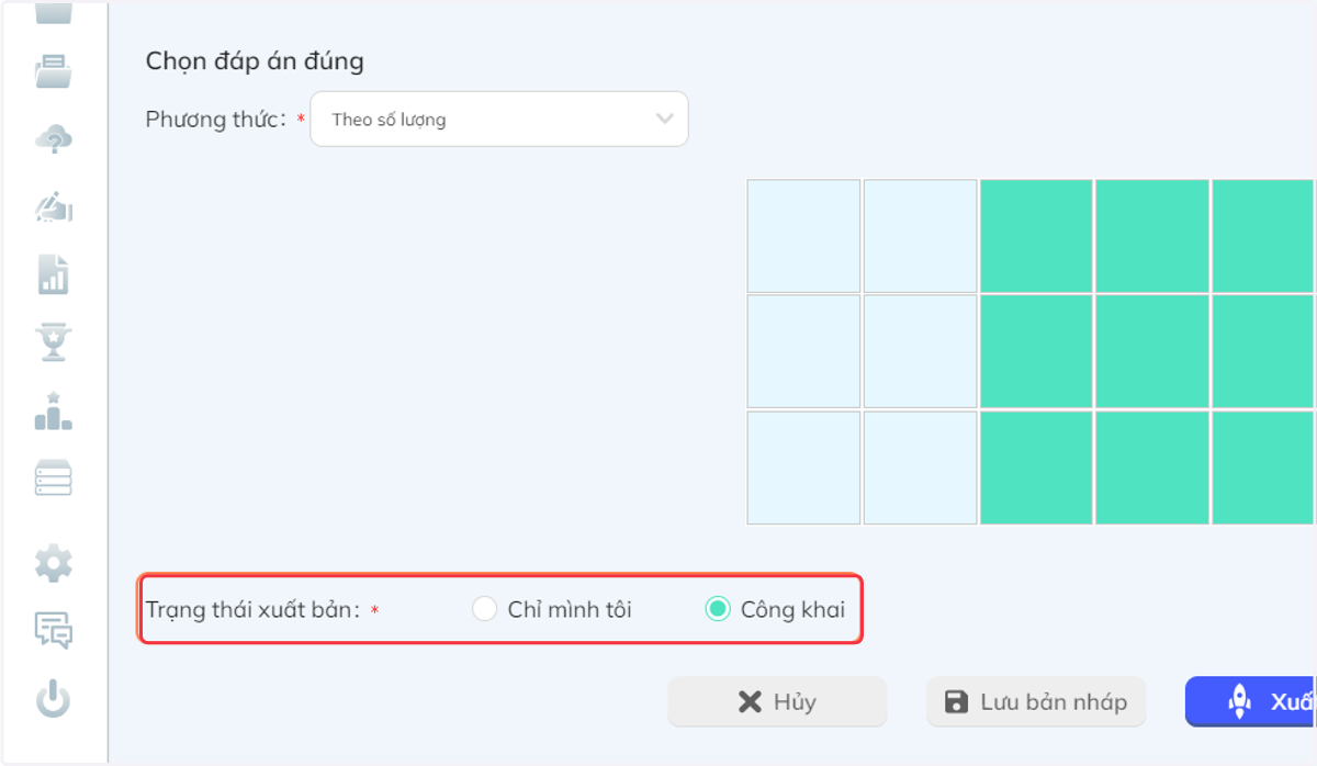 Tại thanh "Trạng thái xuất bản", chọn "Chỉ mình tôi" hoặc "Công khai"