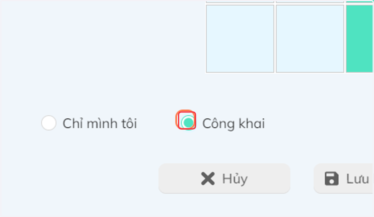 Nhấn chọn "Công khai" để ai cũng thấy được câu hỏi