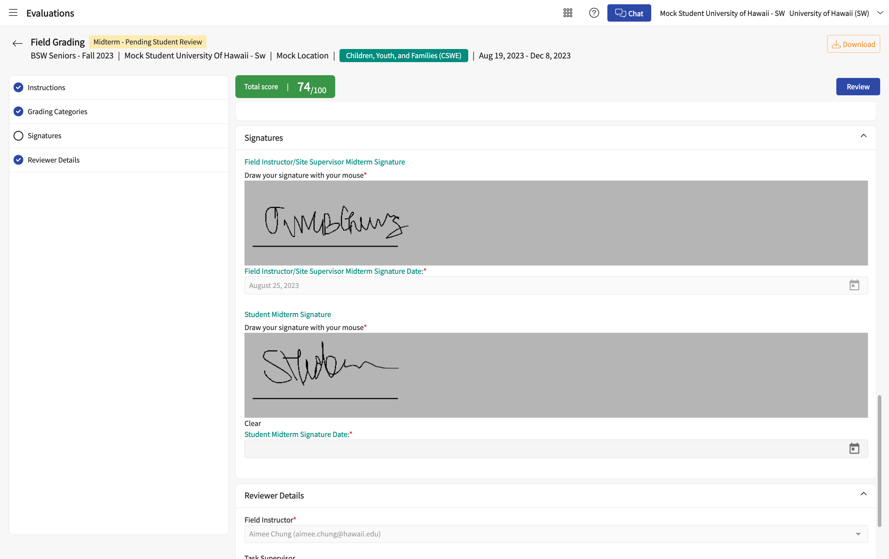 Electronically sign the form