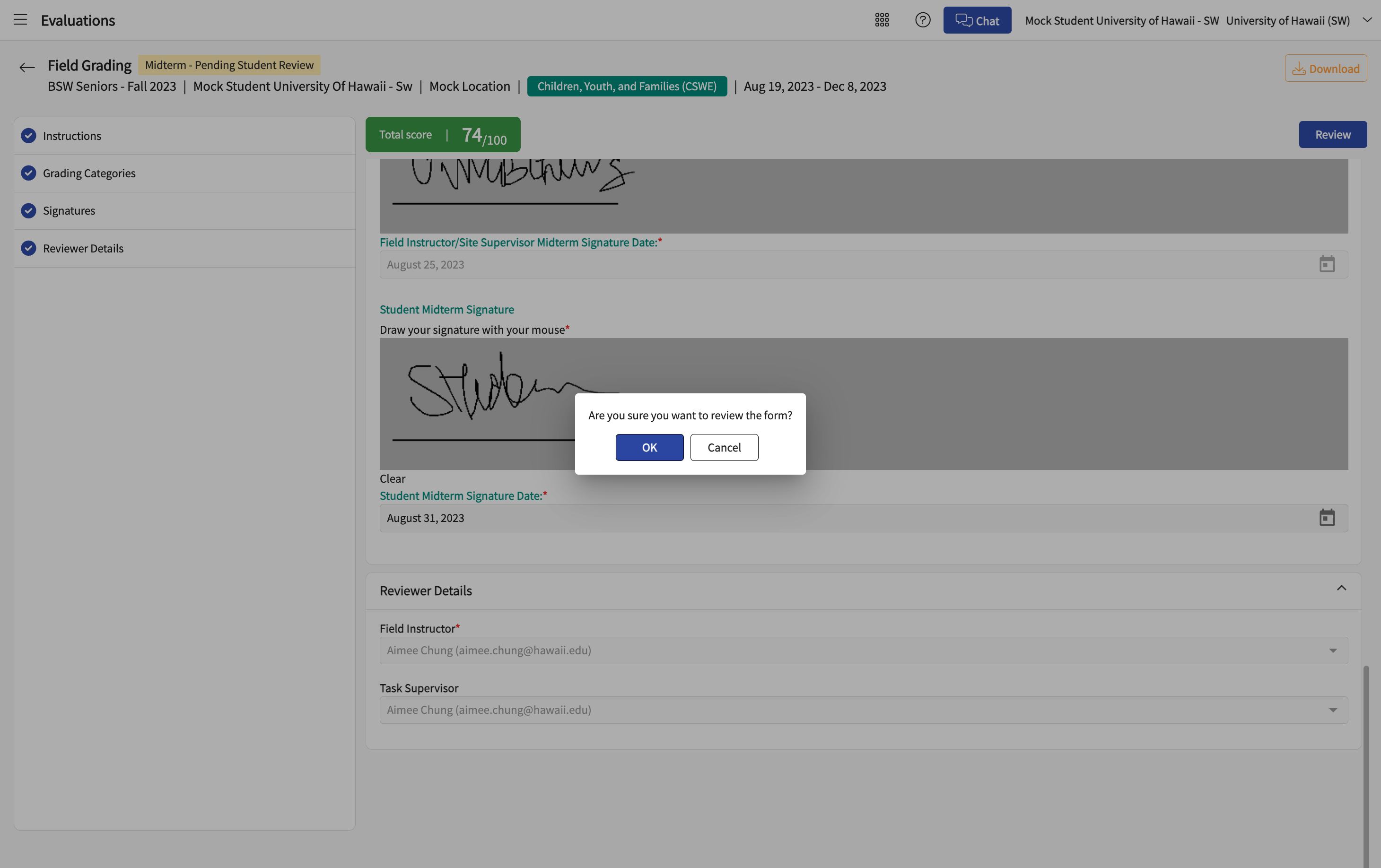 Click on OK in the pop-up