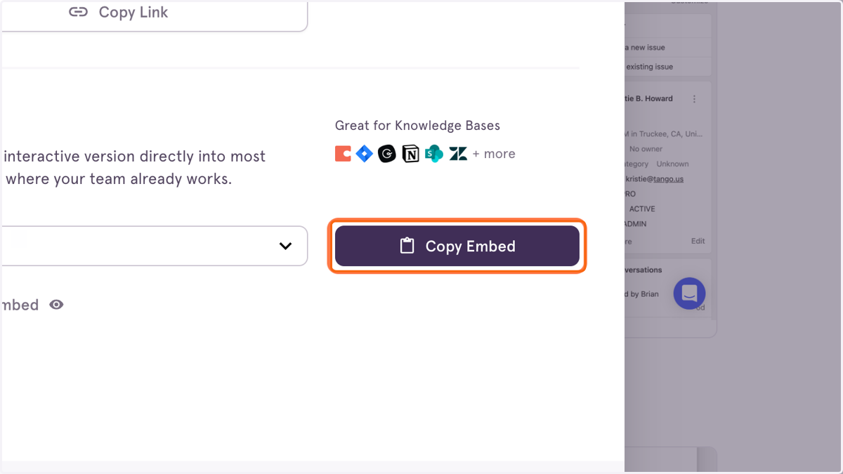 Click on Copy Embed