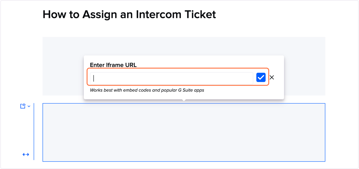 Paste the copied link into the modal that pops up on the Guru page and click the check mark.