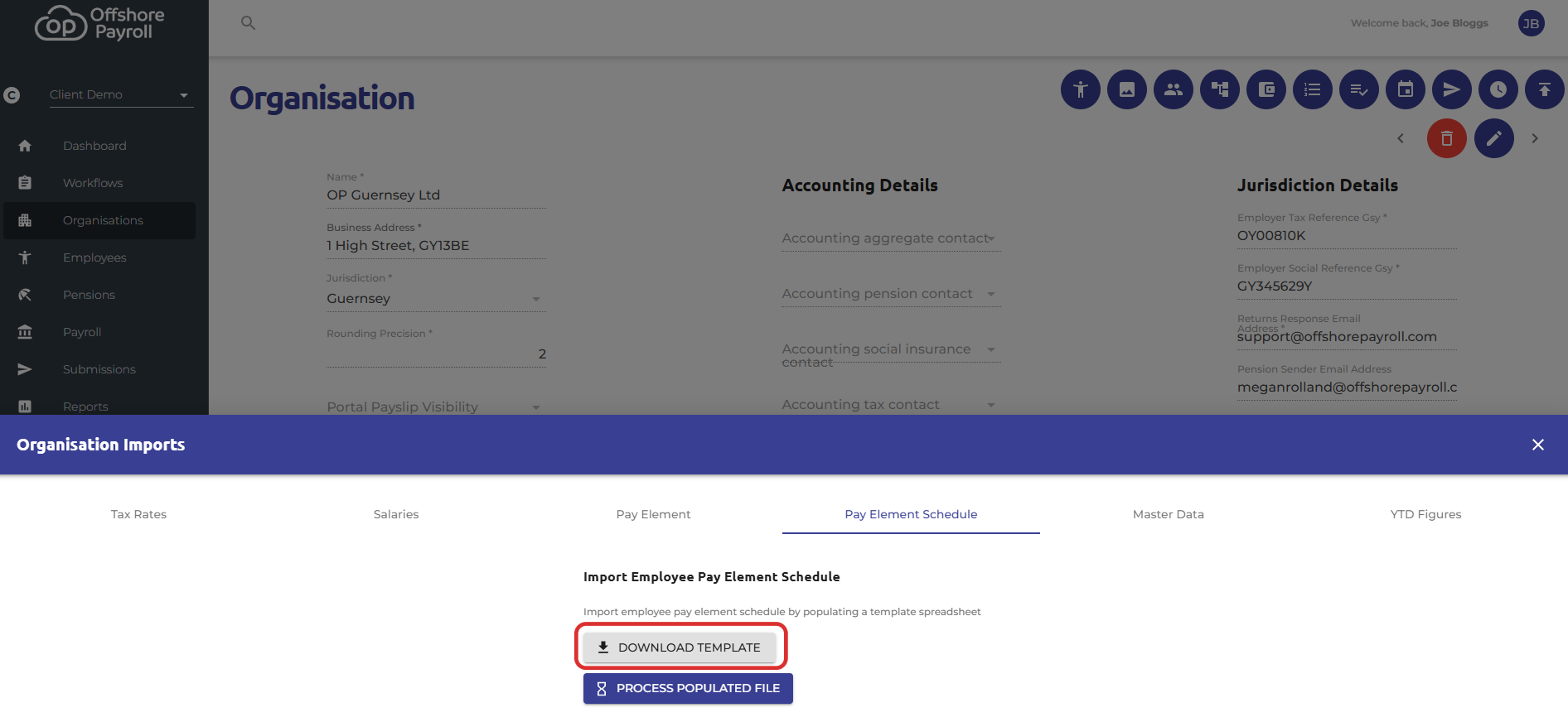 Select 'Pay Element Schedule'