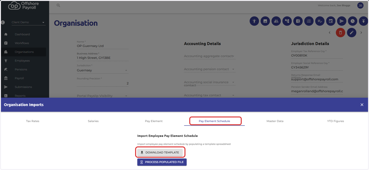 Select 'Pay Element Schedule'