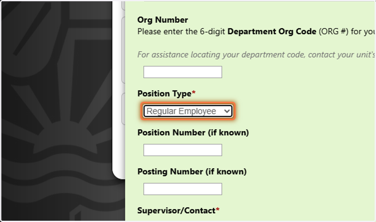 Select the position type