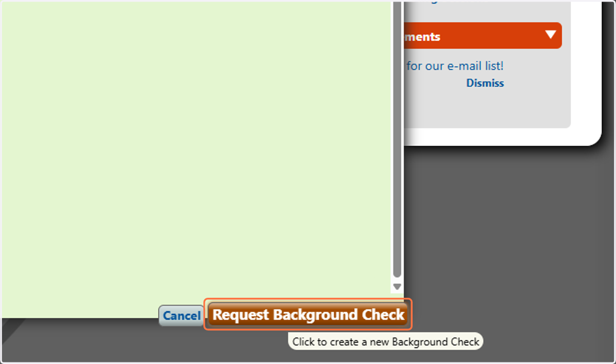 Click on Request Background Check