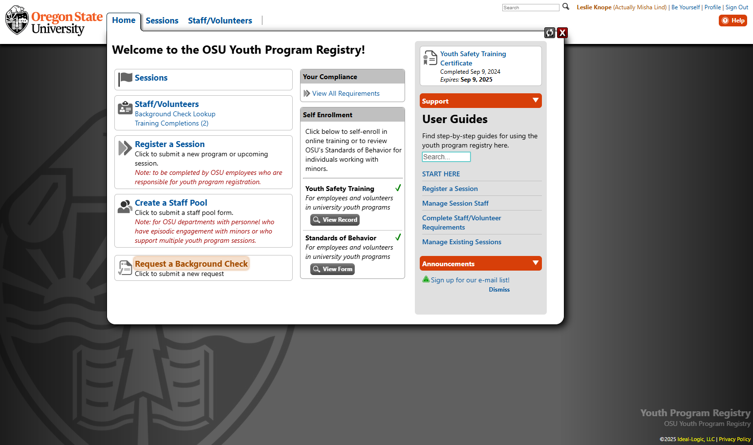 Click on Request a Background Check