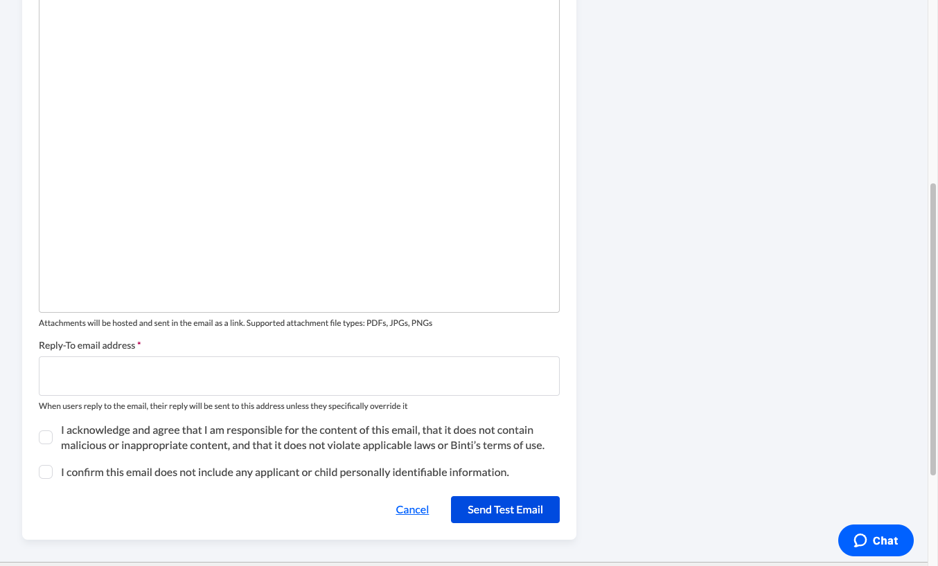 Enter a reply-to address for all messages