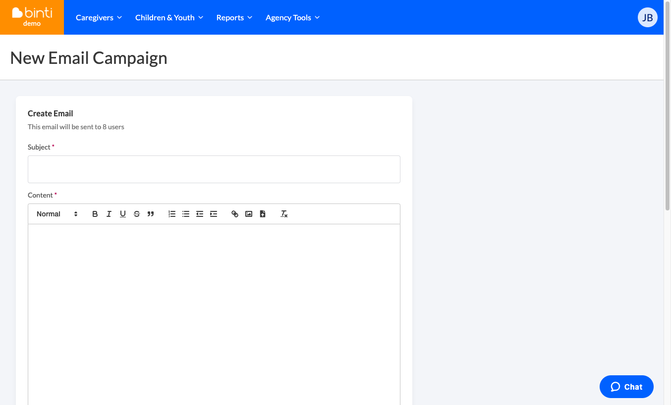 Enter a subject for the email message