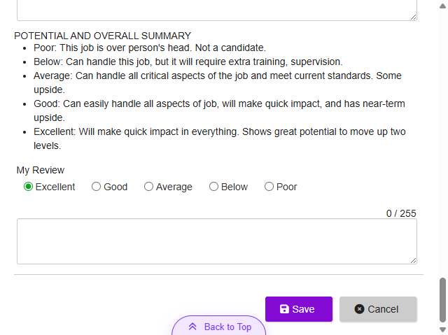 Select an option for each of the questions