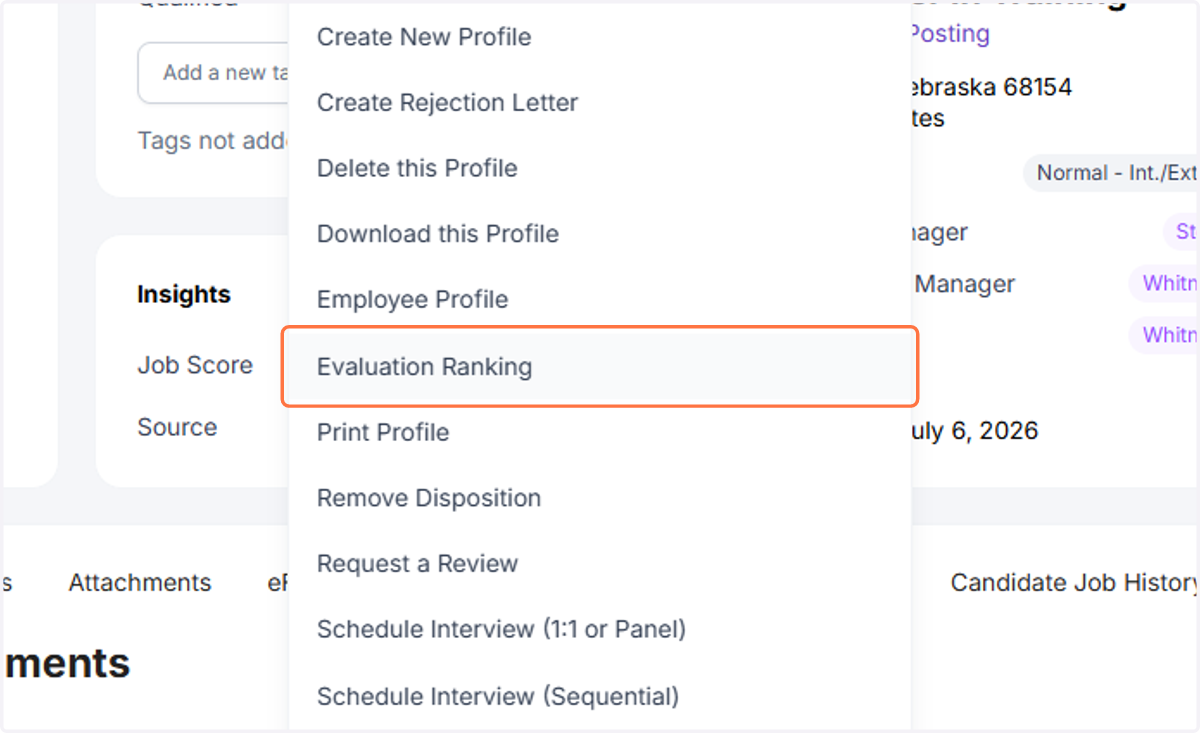 Click on Evaluation Ranking