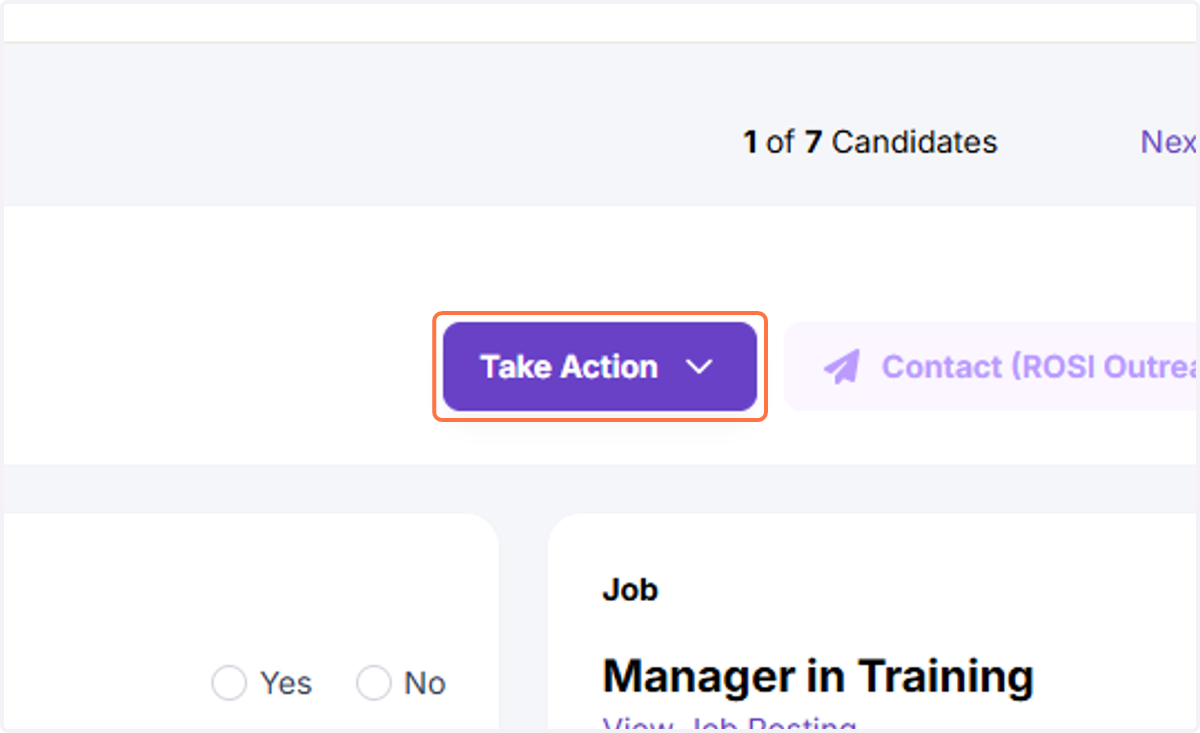 Click on Take Action