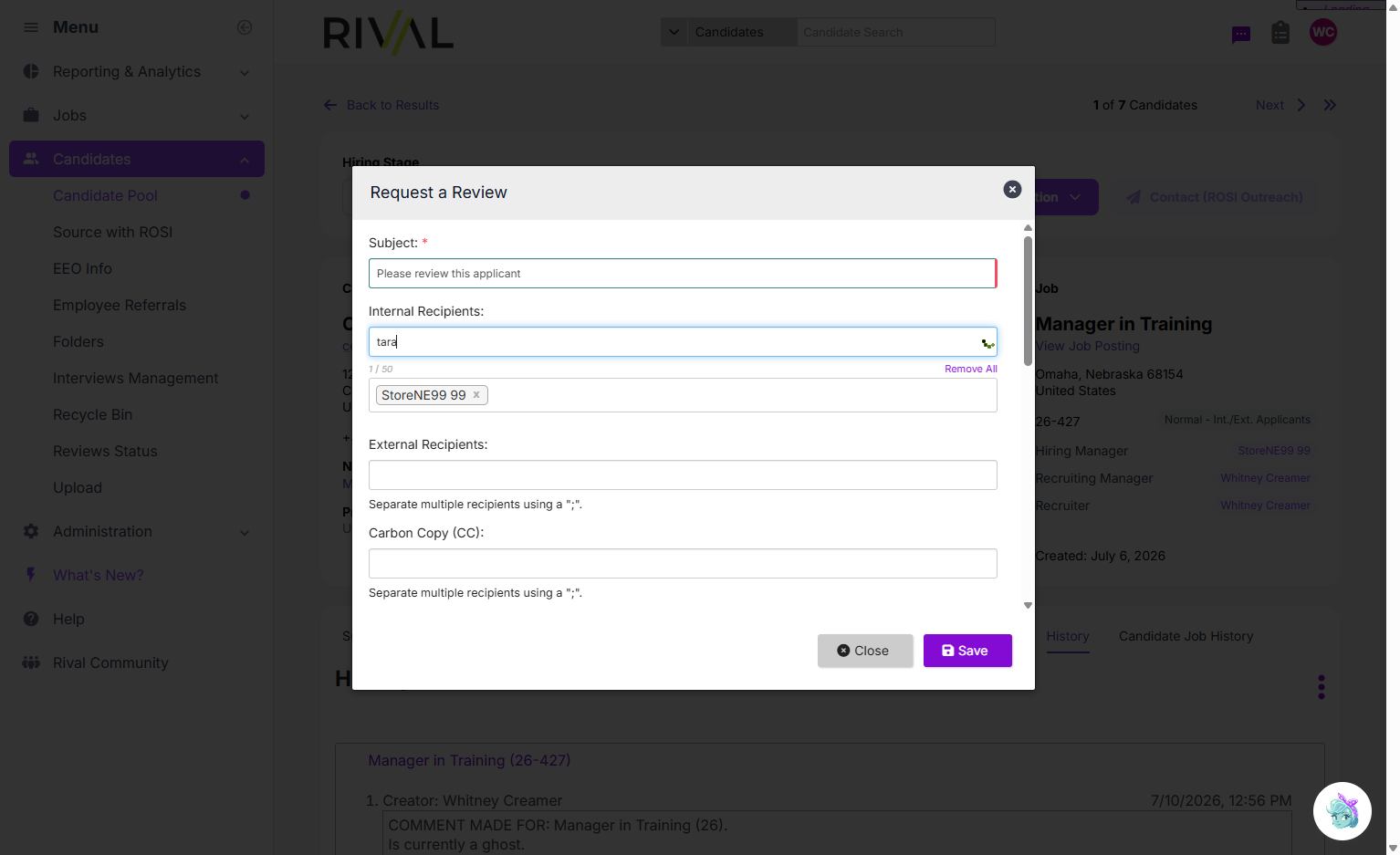A. Type Subject B. Type in text field
